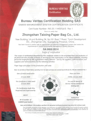 SA8000 certificate